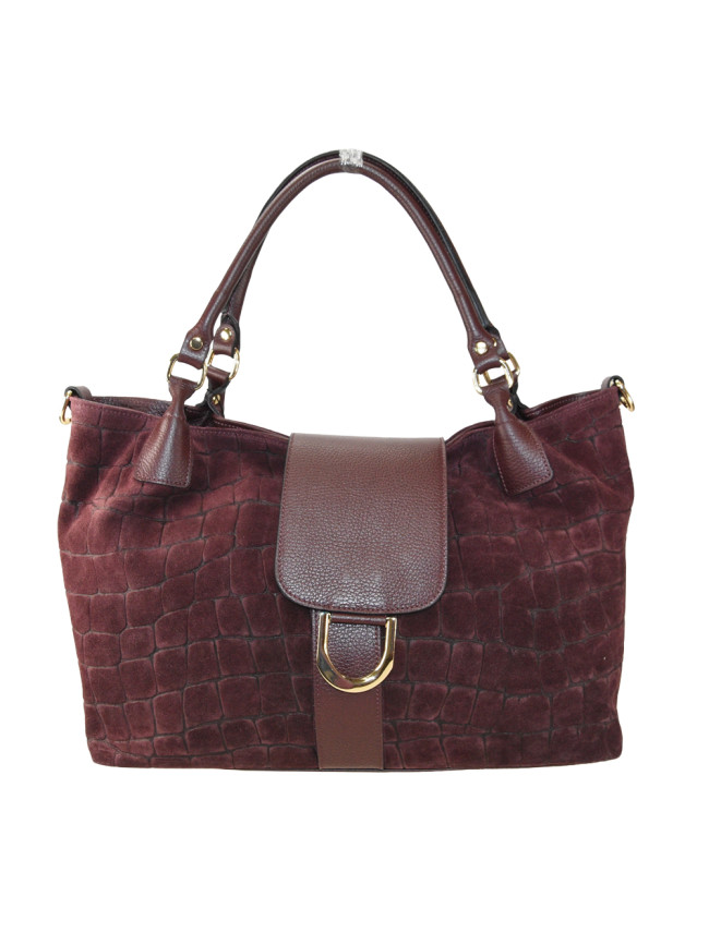 Stamp leather shoulder bag with...