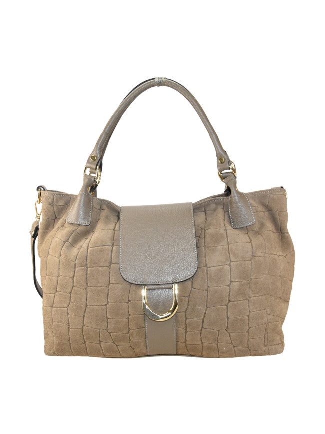 Stamp leather shoulder bag with...