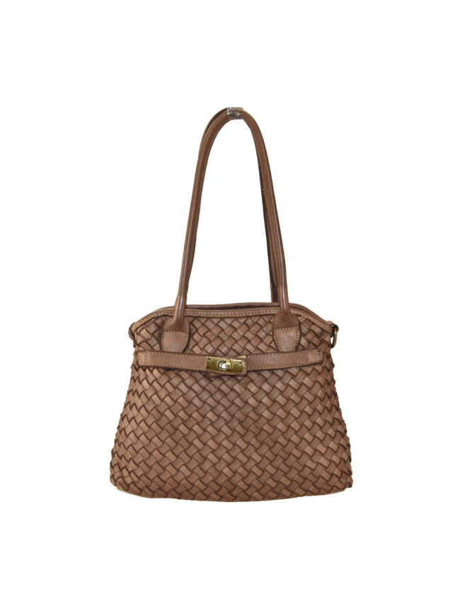 Woman washed woven leather bag - ZH45850