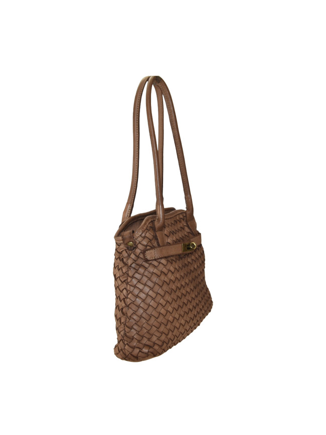 Borsa da spalla in pelle intrecciato...