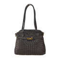 Borsa da spalla in pelle intrecciato effetto vintage - ZH45850