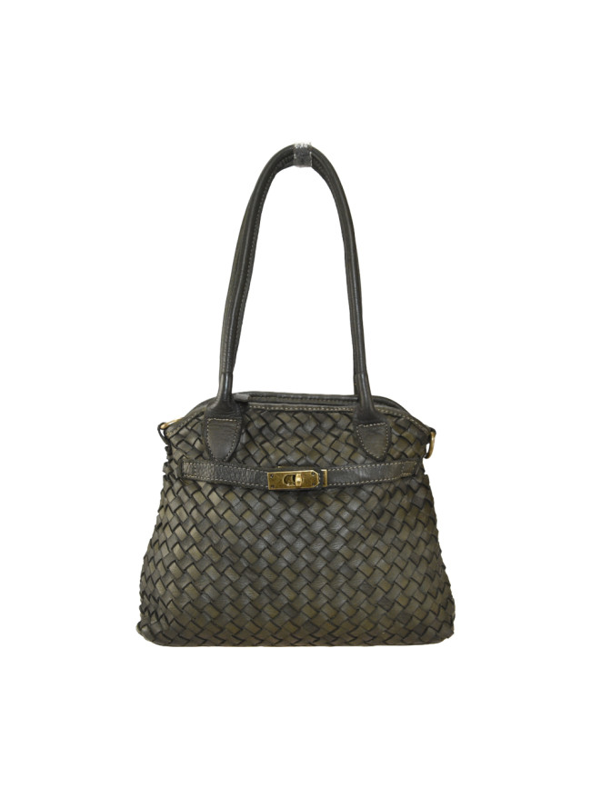 Borsa da spalla in pelle intrecciato...