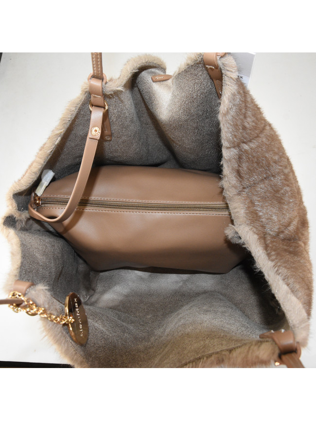Woman synthetic fur shoulder bag - BO106