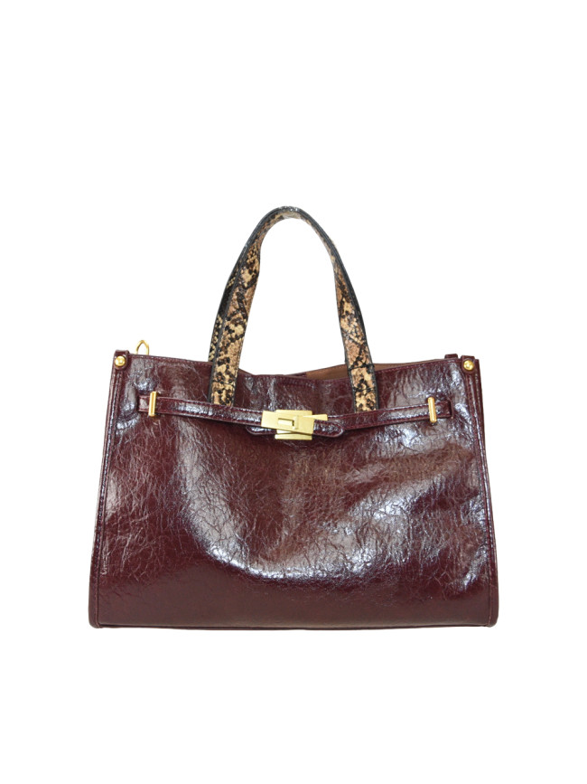 Woman synthetic stamp leather hand...