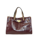 Woman synthetic stamp leather hand bag - 6307