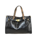 Woman synthetic stamp leather hand bag - 6307