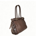 Borsa da spalla in pelle intrecciato effetto vintage - GF55861