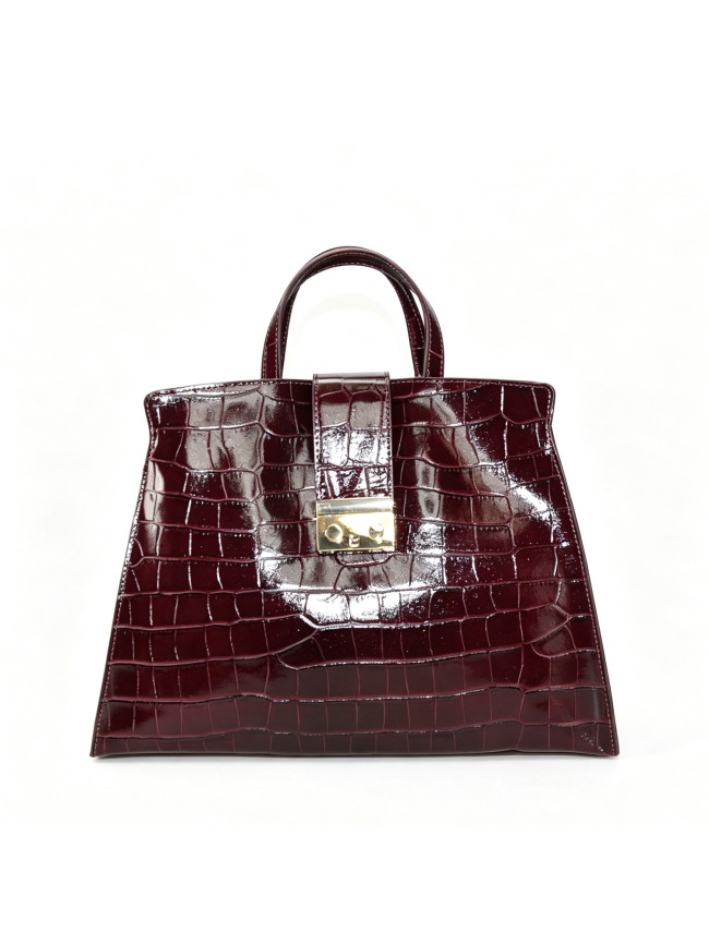 Leather hand bag 100% made Italy -...