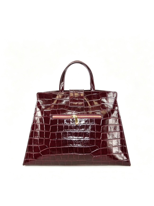 Leather hand bag 100% made Italy -...