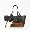 Leather & fur hand bag 100% made Italy - CV39843