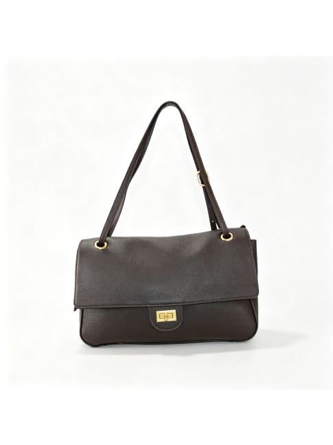 Leather shoulder bag with...