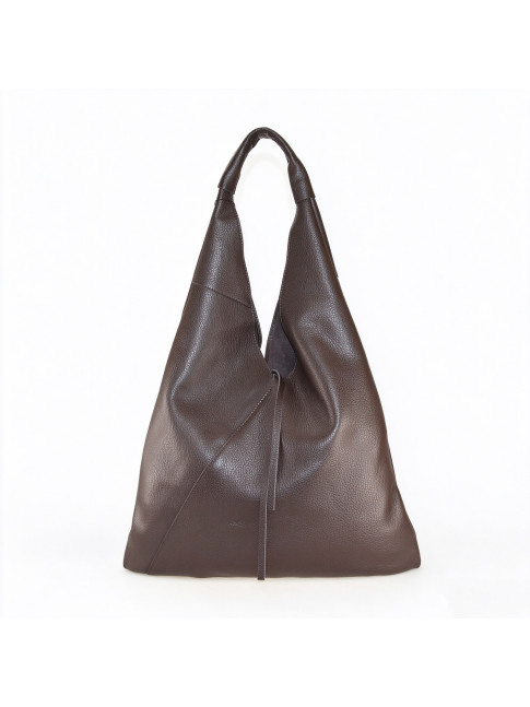 Leather shoulder bag with...