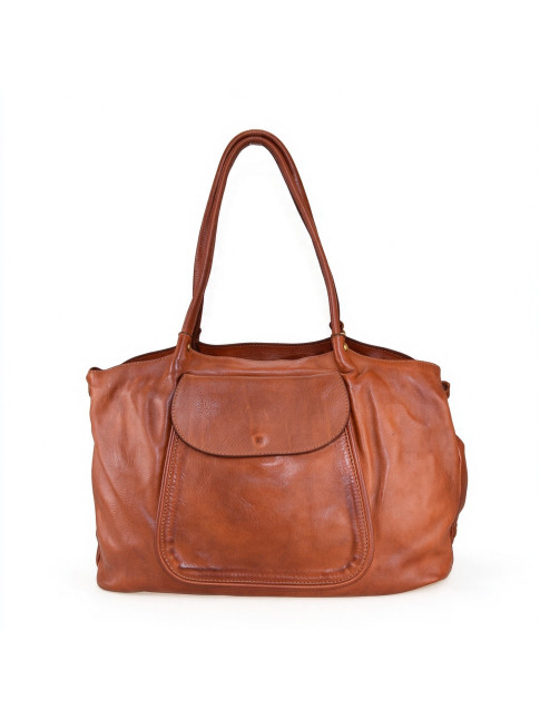 Woman vintage leather with...