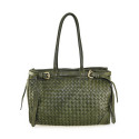 Borsa da spalla in pelle intrecciato effetto vintage - GF55861