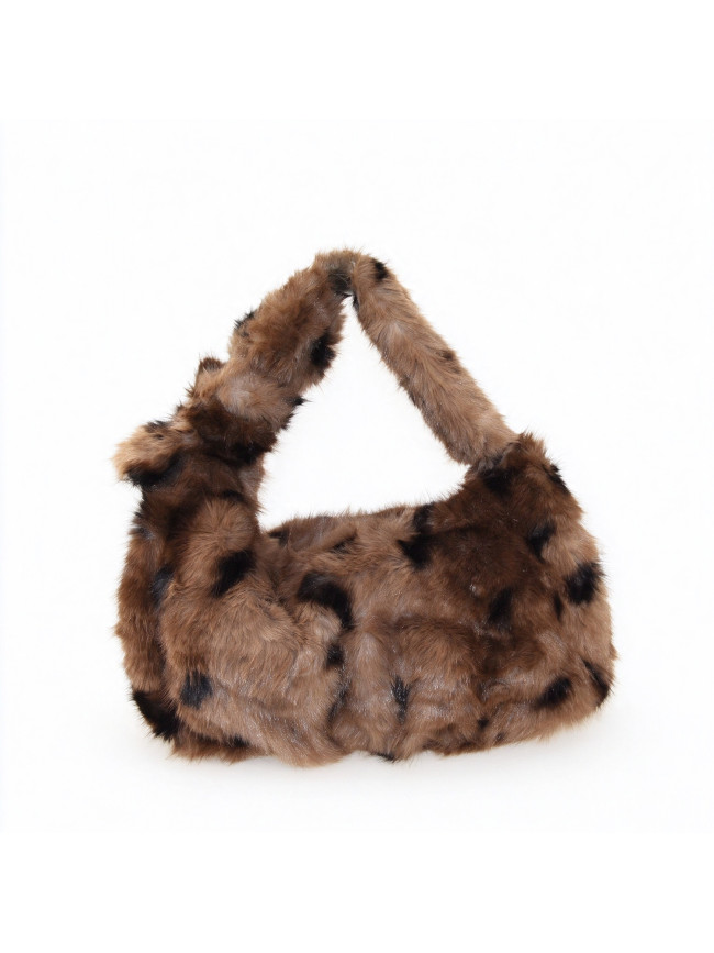 Woman synthetic fur hand bag with...
