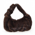 Woman synthetic fur hand bag with shoulder strap - S0315