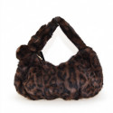 Woman synthetic fur hand bag with shoulder strap - S0315