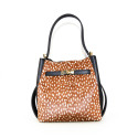Borsa a mano in pelle e pelliccia cavallino con tracolla - YF48853