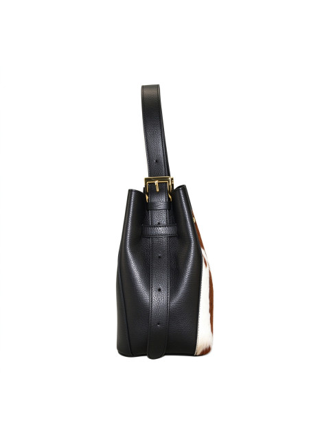 Fur & leather hand bag with... 2
