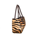 Fur & leather hand bag with shoulder strap - SC55861