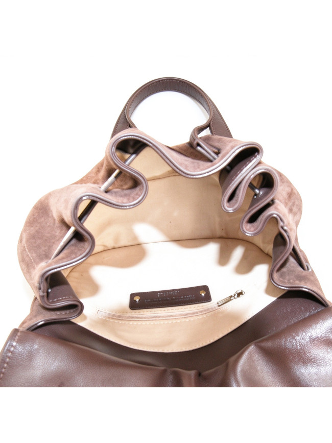 Leather shoulder bag with shoulder...