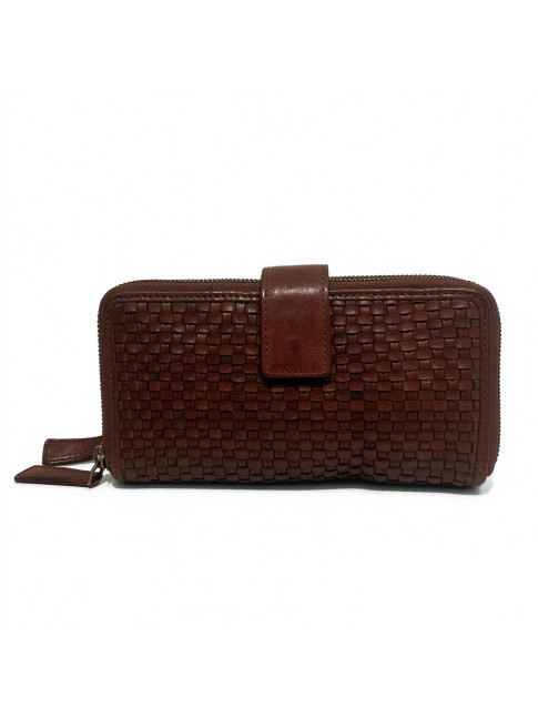 Woman washed woven leather...
