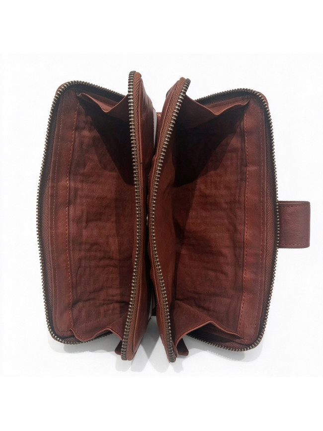 Woman washed woven leather wallet - 6869