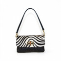 Woman leather & fur shoulder bag - AG16818