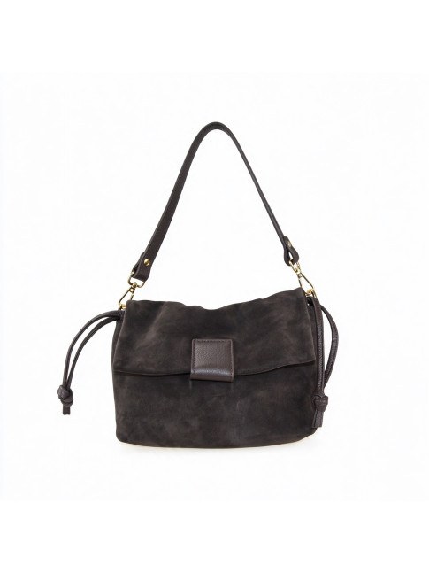 Leather shoulder bag with...