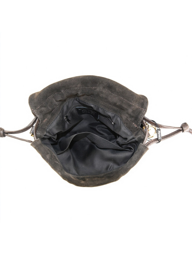 Leather shoulder bag with shoulder...