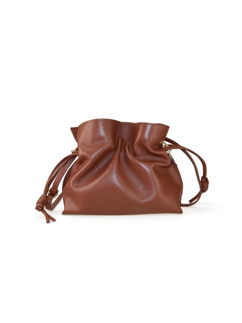 Leather shoulder bag with...