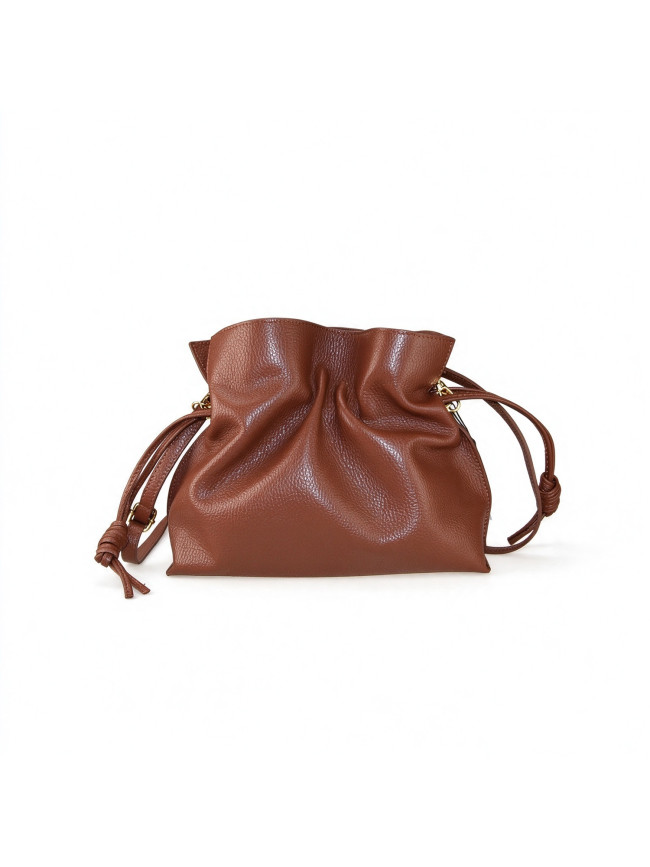 Leather shoulder bag with shoulder...