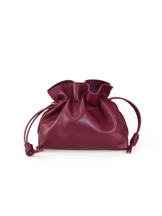 Leather shoulder bag with shoulder...