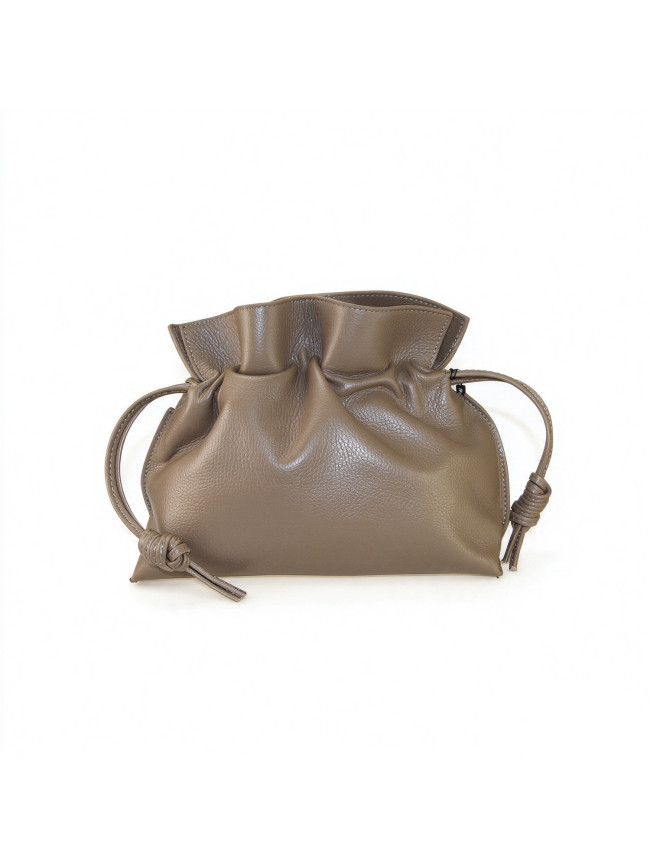 Leather shoulder bag with shoulder...