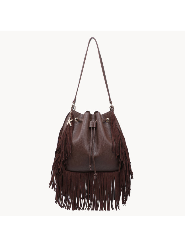 Borsa secchiello a spalla donna in...