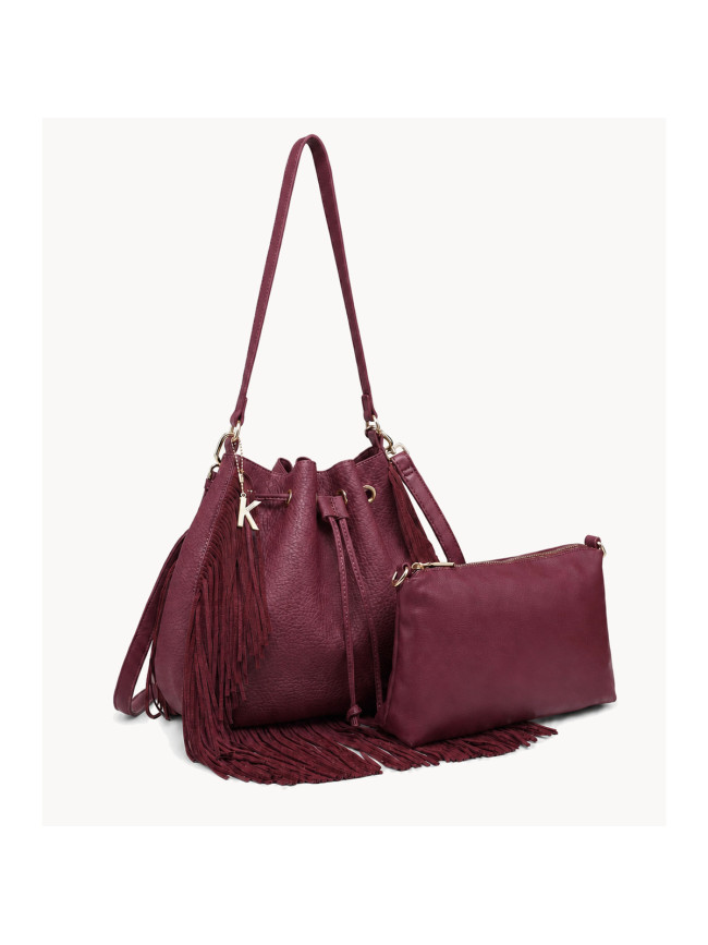 Borsa secchiello a spalla donna in...