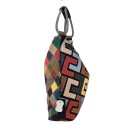 Leather shoulder bag with patchwork - 1079