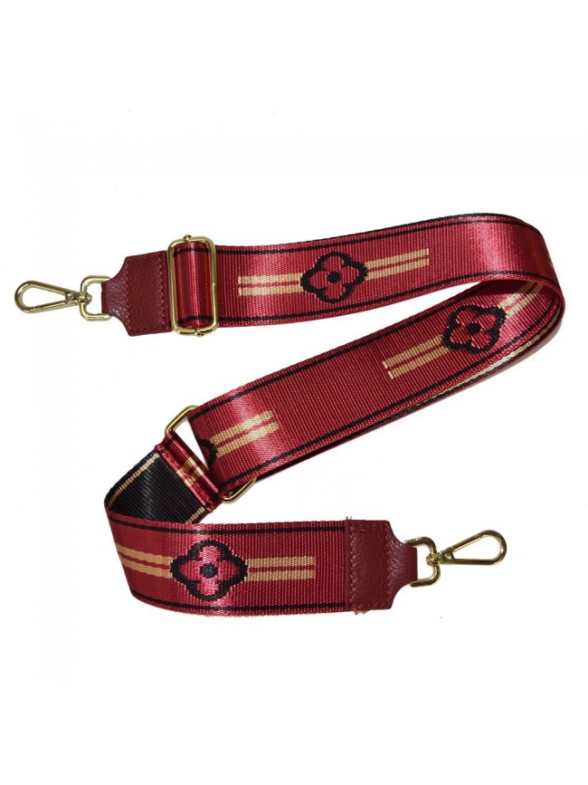 Tracolla tessuto & pelle made italy -...