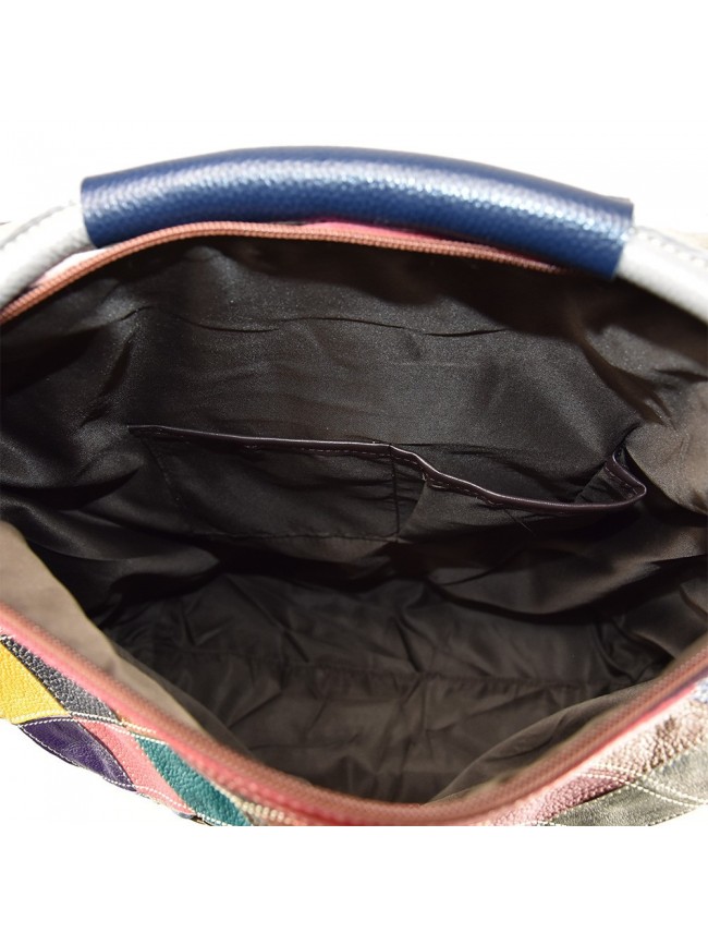 Leather shoulder bag with patchwork -... Leather shoulder bag with patchwork -...
