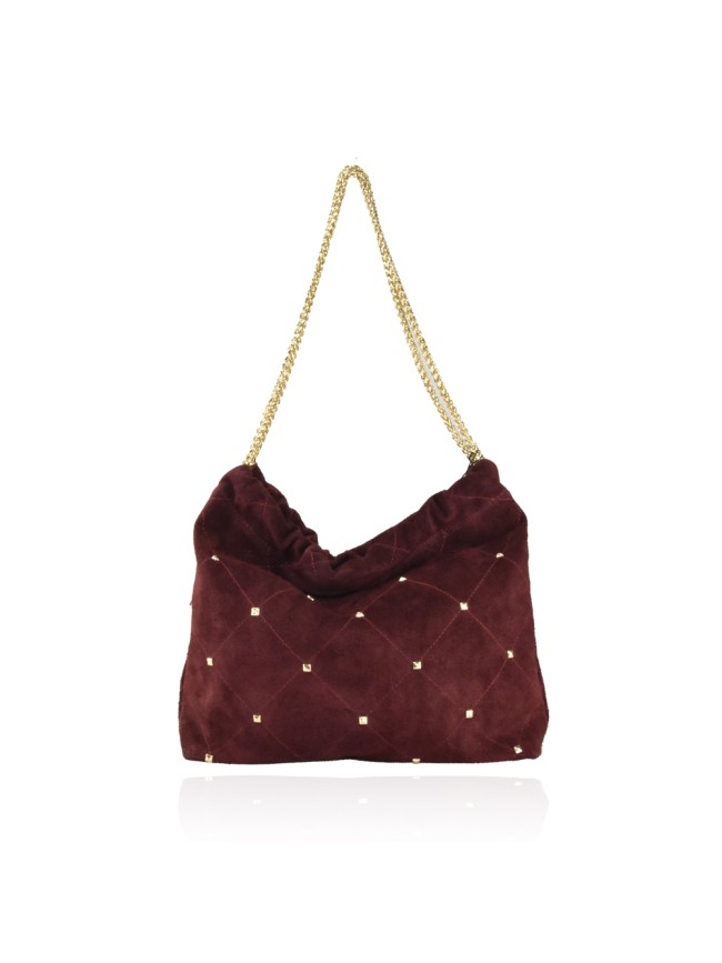 Woman leather bag with shoulder chain...