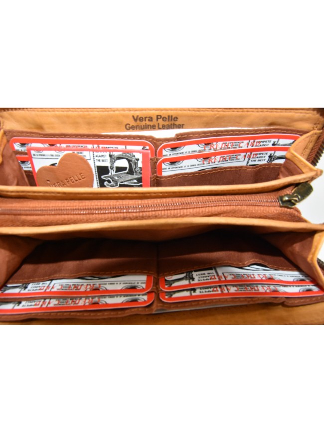 Portafoglio in pelle effetto vintage...