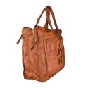 Unisex washed leather hand bag - YB75883