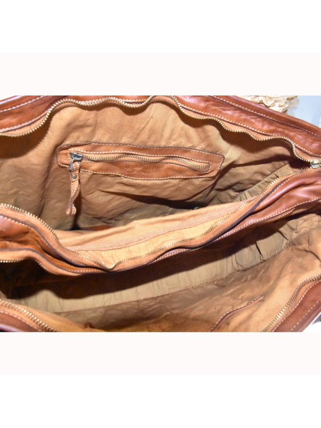 Unisex washed leather hand bag - YB75883