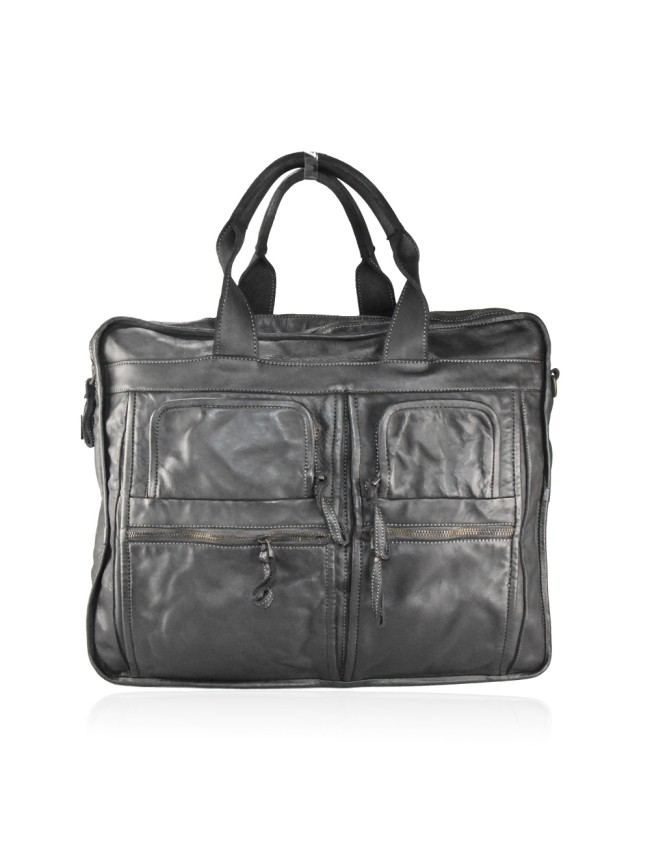 Unisex washed leather hand bag - YB75883