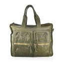 Unisex washed leather hand bag - YB75883