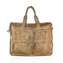 Unisex washed leather hand bag - YB75883