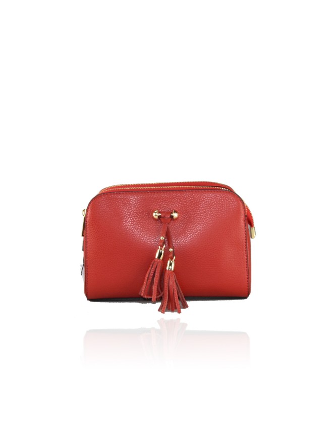 Leather bag with shoulder strap -...