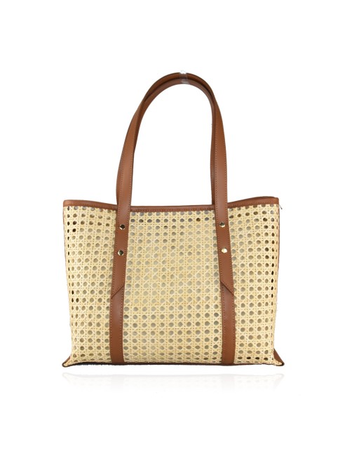 Leather & Vienna straw bag...