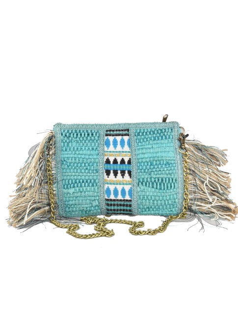 Textile leather pochette -...